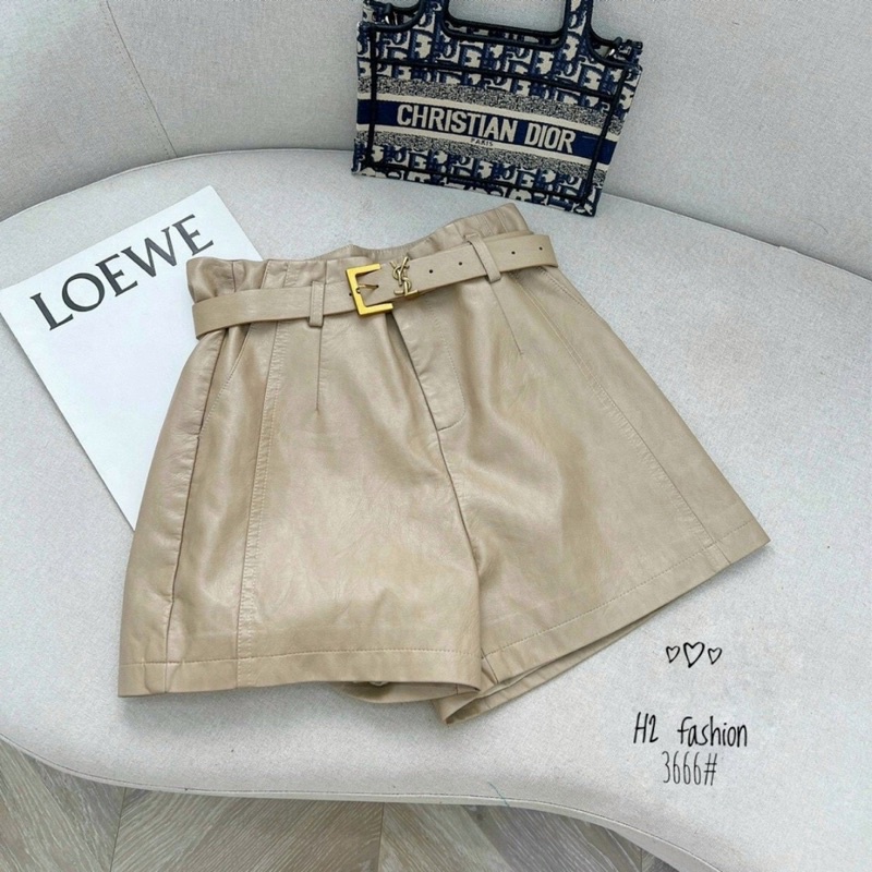 QUẦN SHORT DA KÈM ĐAI YSLL HÀNG QC CHẤT ĐẸP MS20189