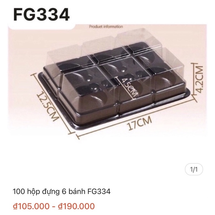 Hộp đựng bánh nắp trong 6 ngăn (FG334)