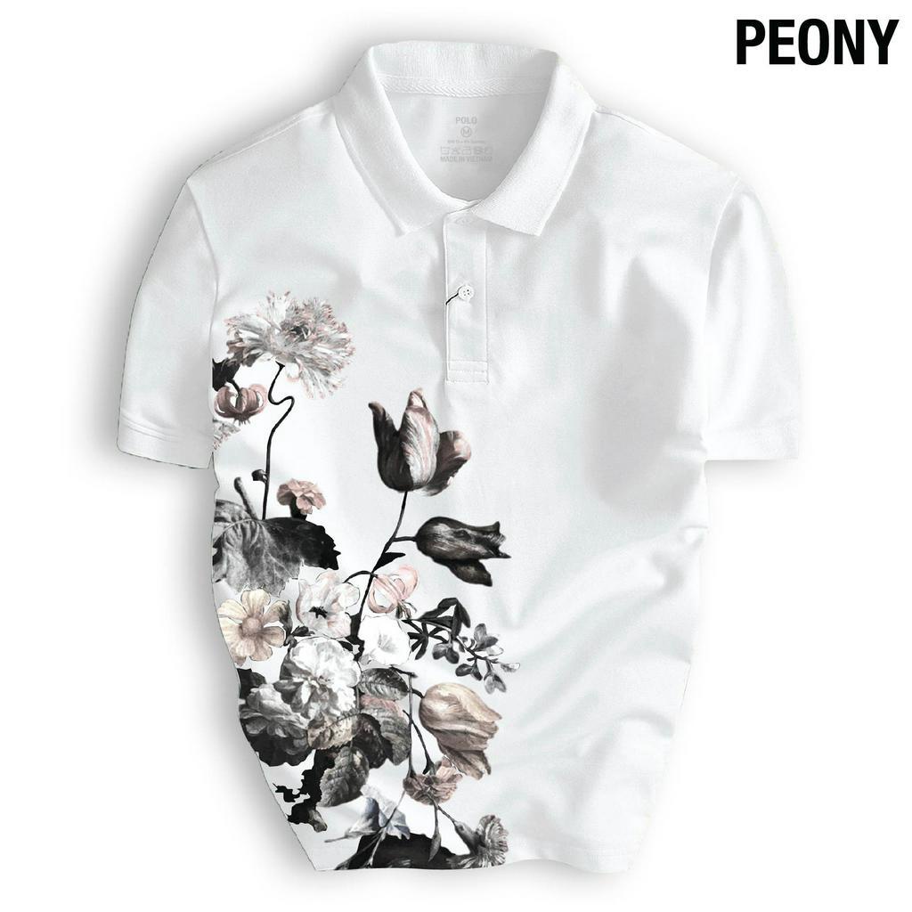 Áo thun POLO in hình siêu nét PEONY thiết kế trẻ trung, chuẩn form, thanh lịch