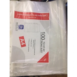Xấp 100 tờ nilon 11 lỗ trà my khổ a4 loại dày