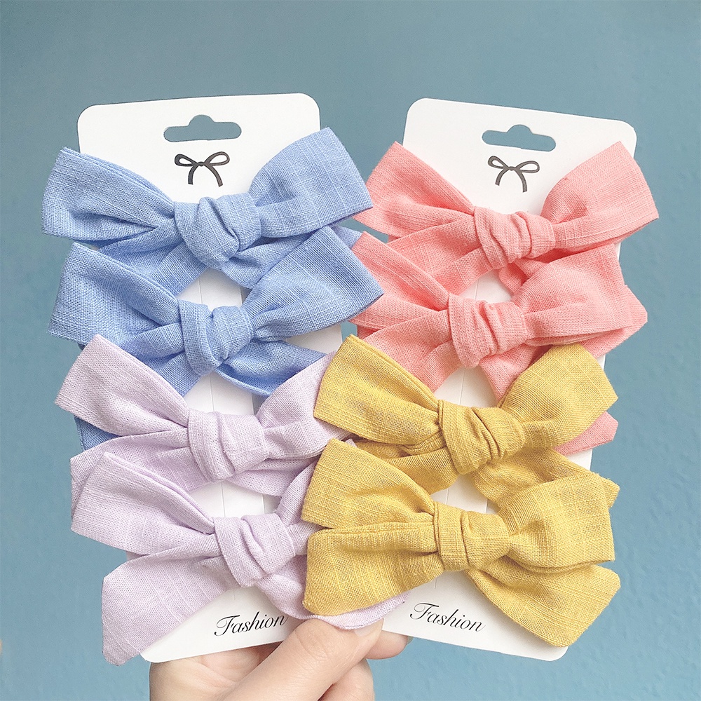 Set 4 kẹp tóc nơ KIDSBOWS màu sắc tươi sáng thời trang xinh xắn cho bé gái