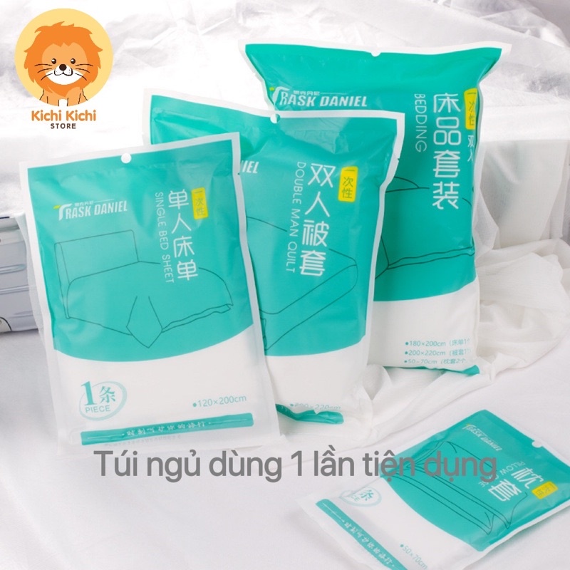 Túi ngủ dùng 1 lần tiện dụng khi đi du lịch, vải GIẤY MỎNG. Disposable Travel Sleeping Bag.
