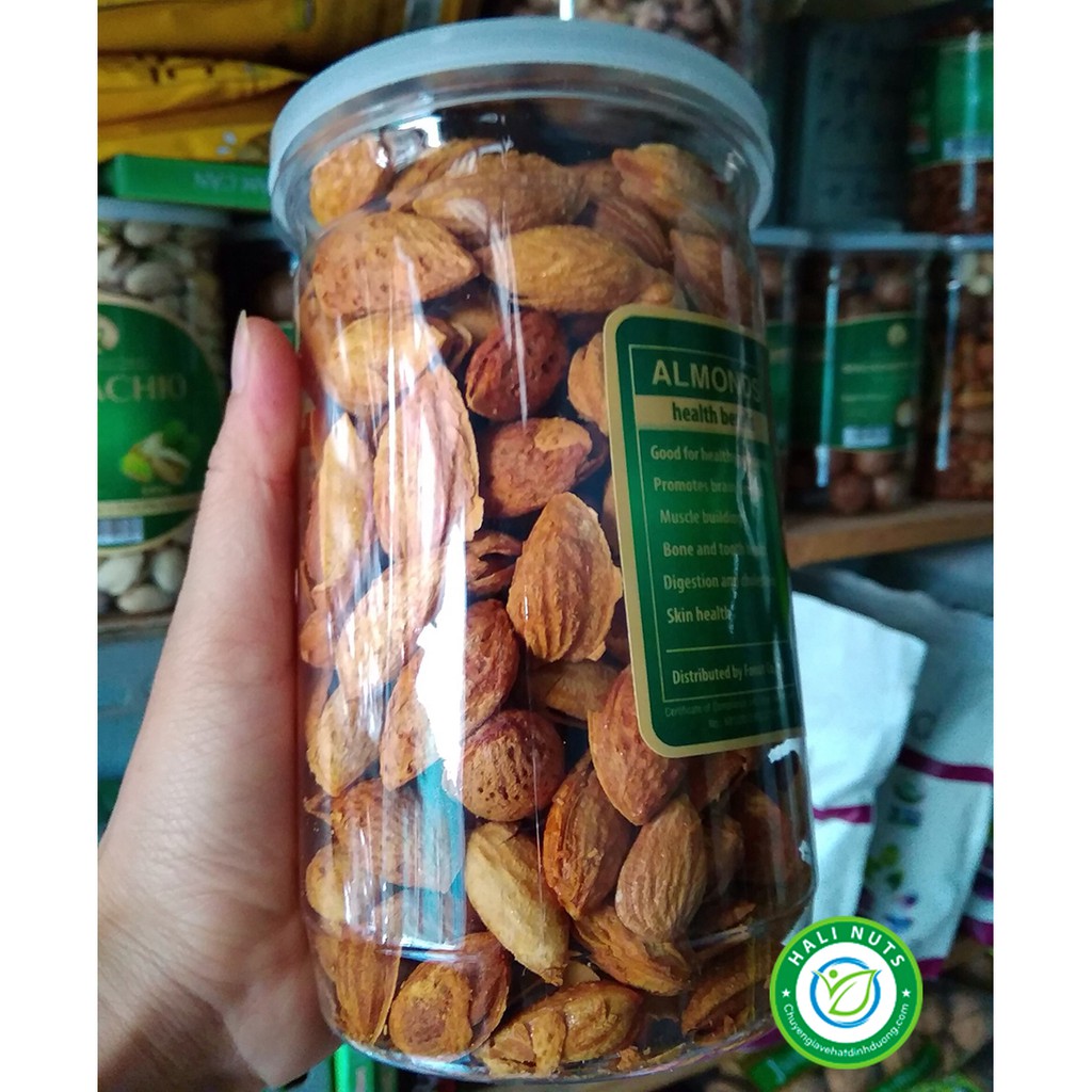 Hạt hạnh nhân rang bơ - Almonds bịch 500g hoặc hộp 450g