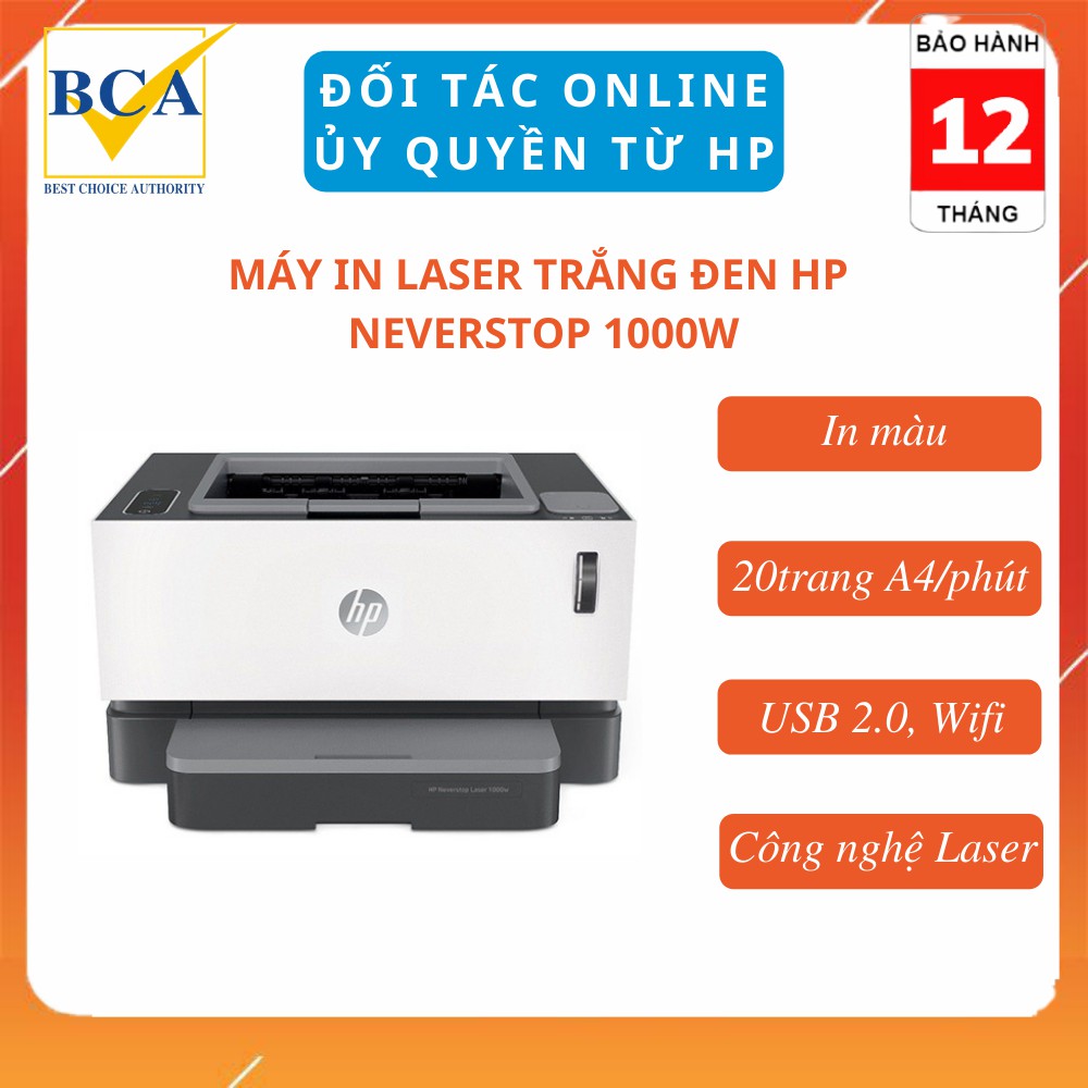 Máy in Laser trắng đen HP Neverstop Laser 1000w (Wifi) _ 4RY23A