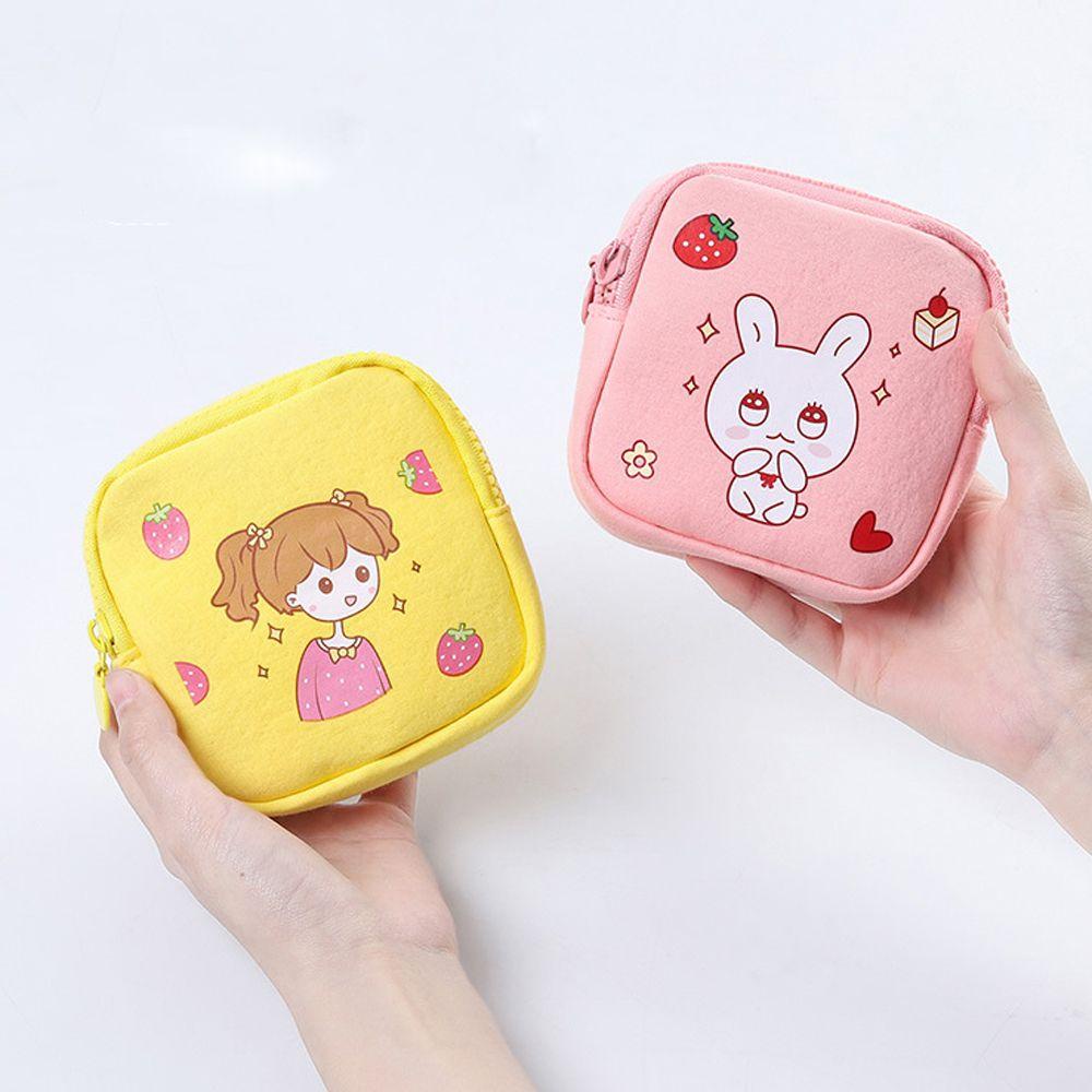 Túi Đựng Mỹ Phẩm / Son Môi / Thẻ / Băng Vệ Sinh Hình Gấu Cỡ Nhỏ Ốp