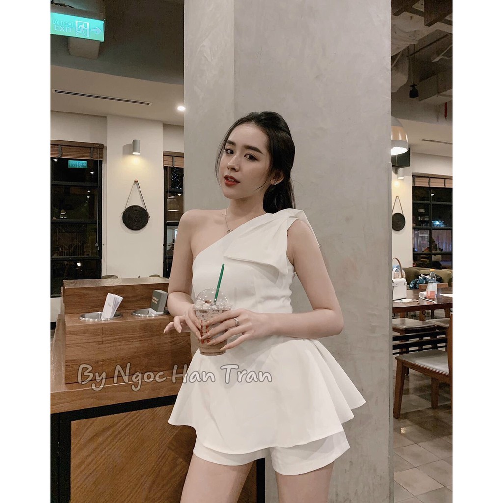 SÉT BỘ LỆCH VAI KẾT NƠ (ÁO CÓ DÂY KÉO) CÁ TÍNH THỜI TRANG THIẾT KẾ VESTA NV65