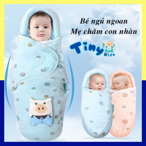 Ủ Kén Chống Giật Mình Cho Bé Vải Cotton Hàng Cao Cấp Chất Đẹp - Tiny Kids