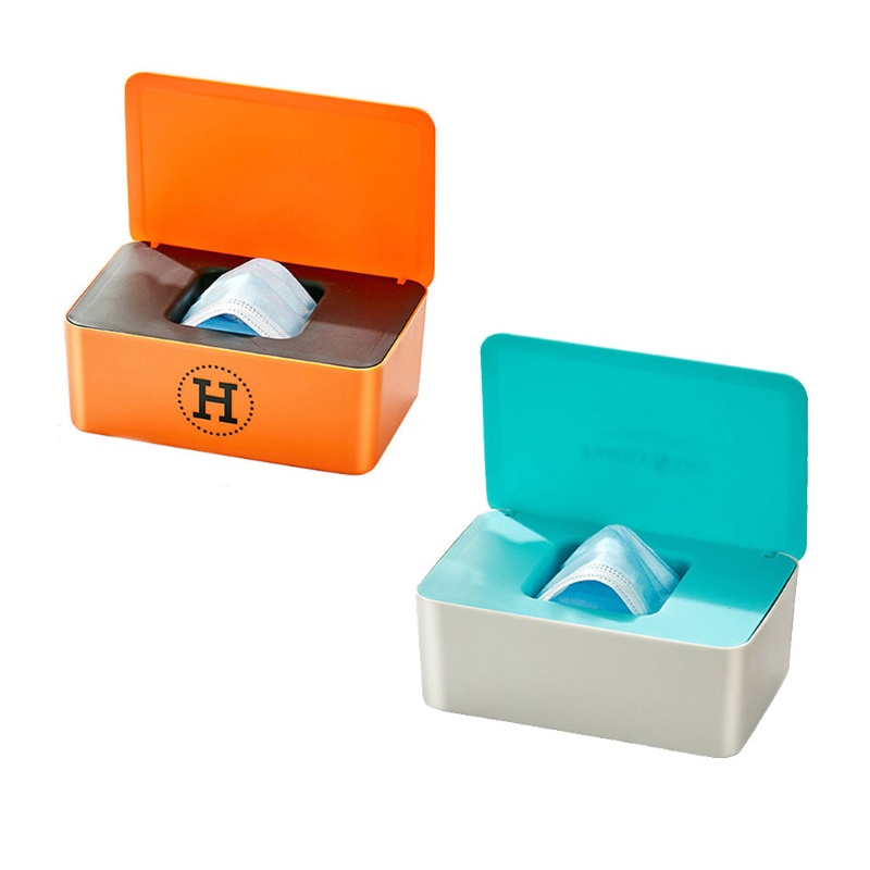 Hộp Đựng Khăn Giấy / Khẩu Trang Để Bàn Kèm Nắp Đậy Tiện Dụng Cho Gia Đình / Văn Phòng