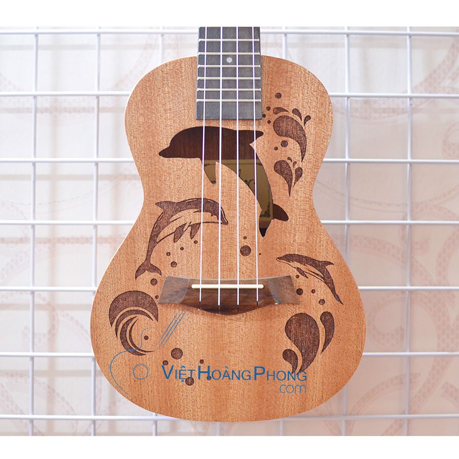 Đàn Ukulele Concert Music Cá Heo (Dolphin) + Tài liệu học,phím gảy,sách học