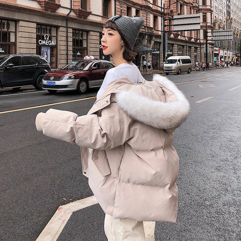Áo Khoác Đệm Cotton Dáng Rộng Ngắn Thời Trang Mùa Đông Hàn Quốc Cho Nữ