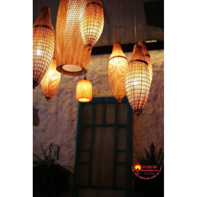Đèn thả mây tre đèn tre đèn lồng tre mã 0099
