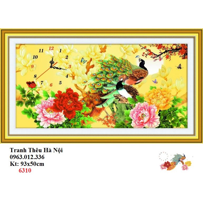 Tranh đính đá tranh thêu chữ thập Đồng hồ phu thê viên mãn DF2471 A1167