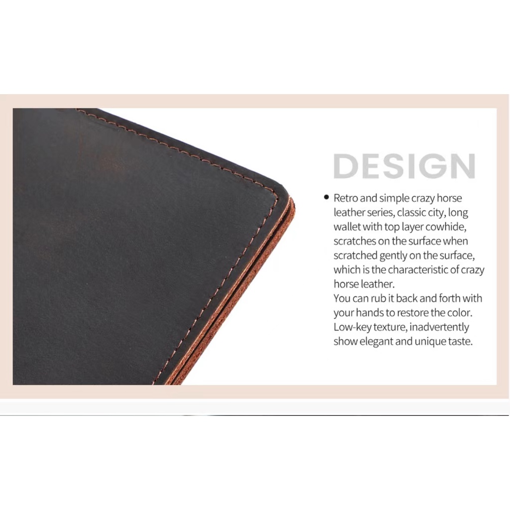 Ví Da Ngựa Dáng Dài Phong Cách Retro Dành Cho Nam