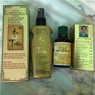 Cồn xoa bóp đa dụng An Triệu (Phong thấp-tê bại, đau lưng nhức mỏi gân xương)