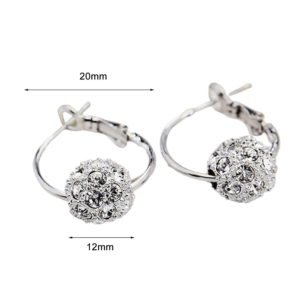 1 Đôi Bông Tai Tròn Đính Đá Nhiều Màu Cho Nữ