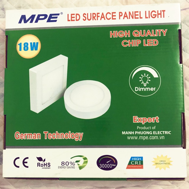 Đèn led mpe 18w ốp trần nổi tròn