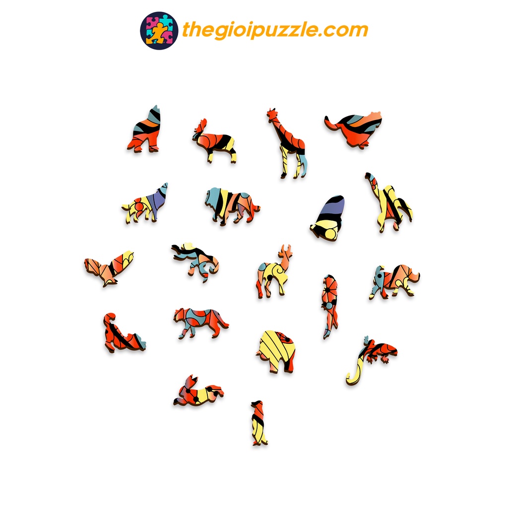 Bộ xếp hình gỗ đồ chơi Thegioipuzzle.com ghép hình puzzle- Con Hổ 001