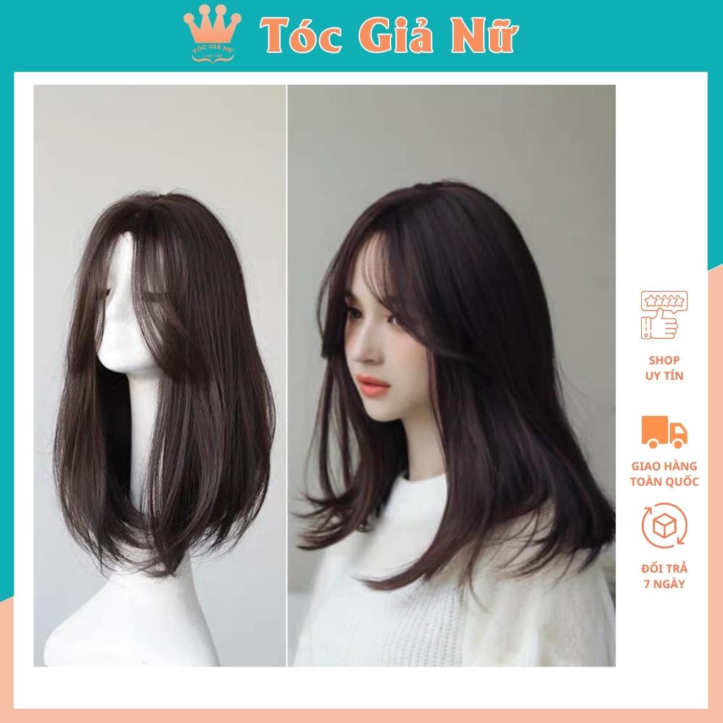 Tóc giả nguyên đầu mái dài layer 1247, tặng kèm lưới trùm.
