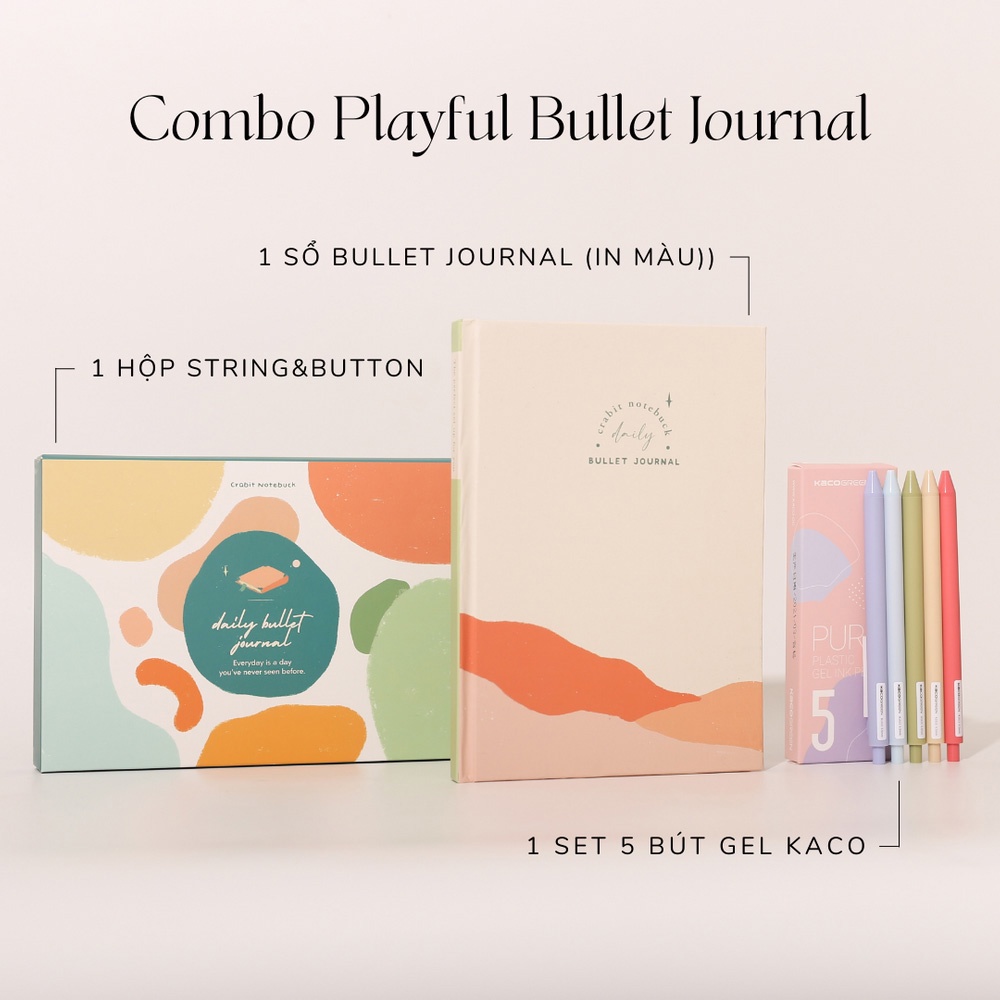 Quà 8/3- Sổ lập kế hoạch Crabit PLAYFUL DAILY BULLET JOURNAL - Giao hỏa tốc