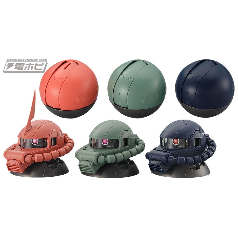 Mô hình lắp ráp Gashapon Zaku Head Bandai (1 bộ 3 Gashapon)