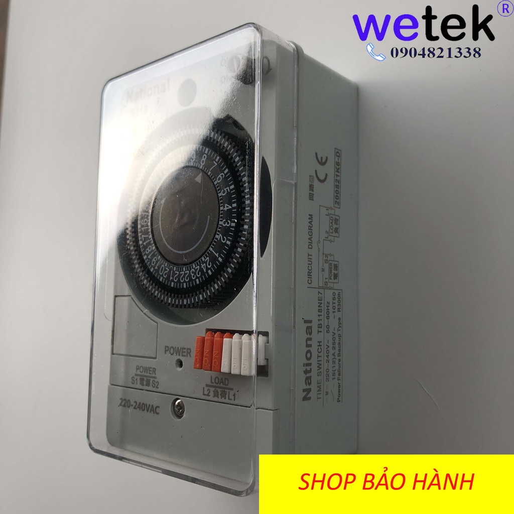 Rơ le thời gian thực National Panasonic TB118N TB118 thông dụng đồng hồ hẹn giờ Timer hẹn giờ 24h BH 12T Sỉ lẻ