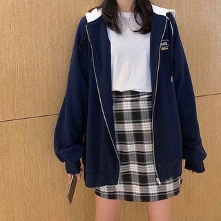 Áo Hoodie zip Milk