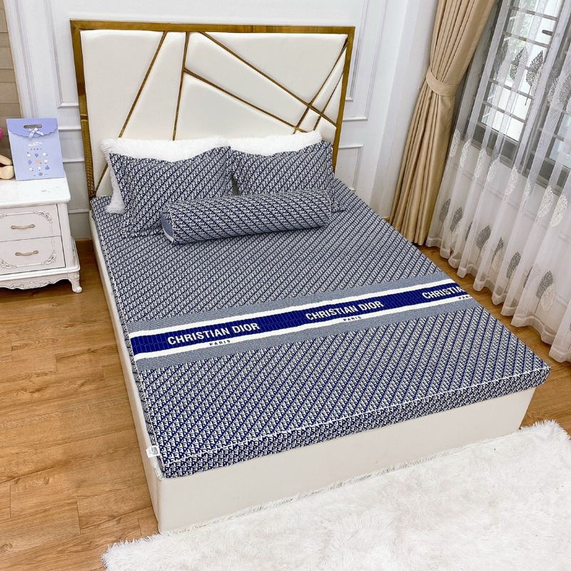 Bộ ga gối chun trần Hàn Quốc chất vải cotton hàn mềm mát thấm hút tốt tiện dụng