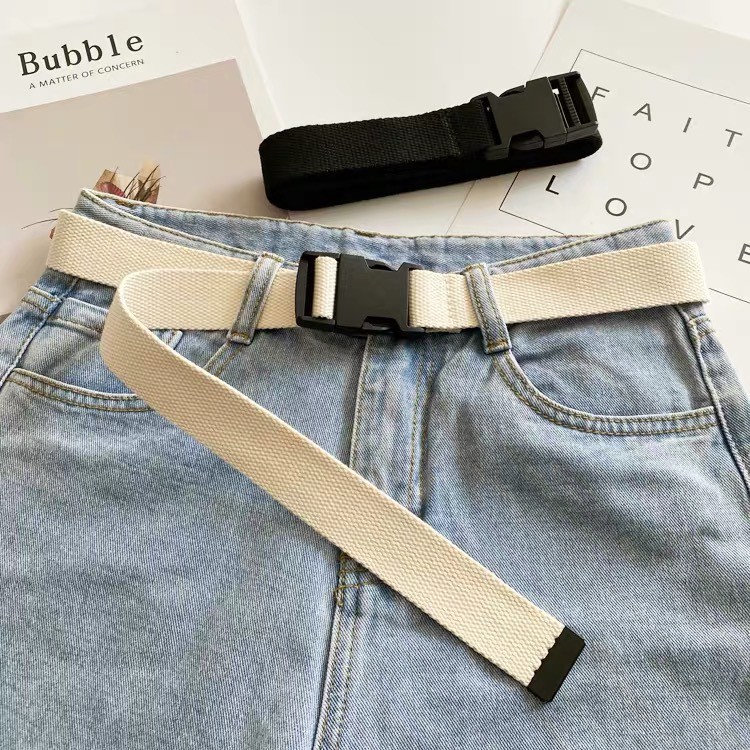 Thắt Lưng Nam Nữ Vải Bố - Dây Nịt Nam Vải Canvas Quân Đội Chốt nhựa Unisex TL010