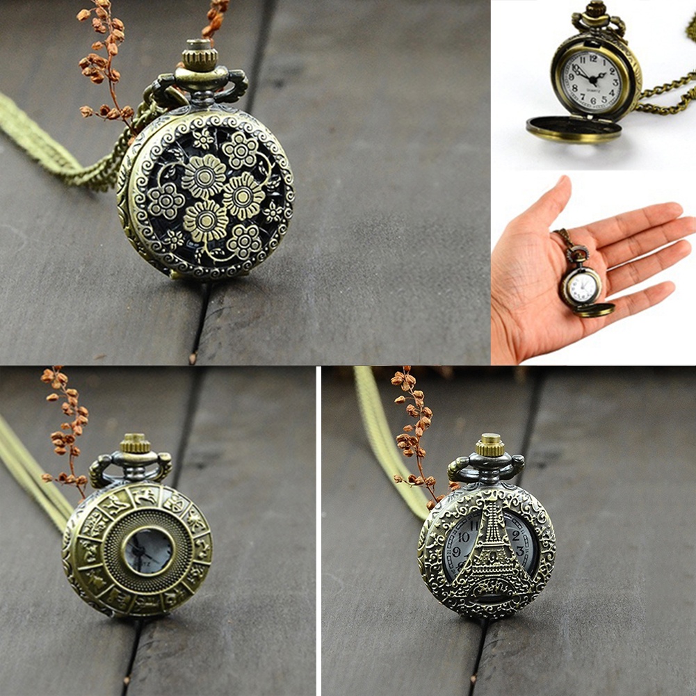 Đồng hồ bỏ túi chạm khắc họa tiết phong cách steampunk có thể dùng làm dây chuyền  | BigBuy360 - bigbuy360.vn