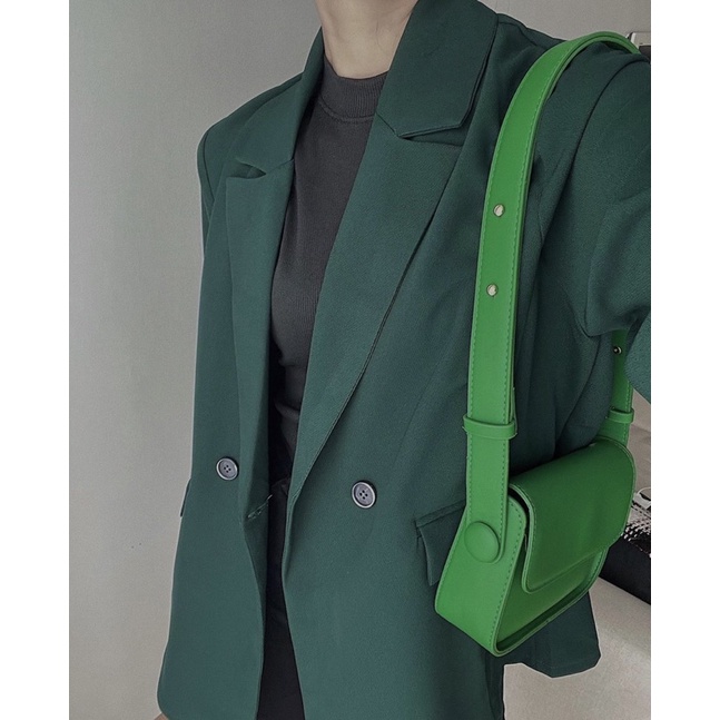 Áo khoác balzer màu xanh hót , áo khoác vest tay dài lịch sự phong cách Hàn Quốc by YANSOO