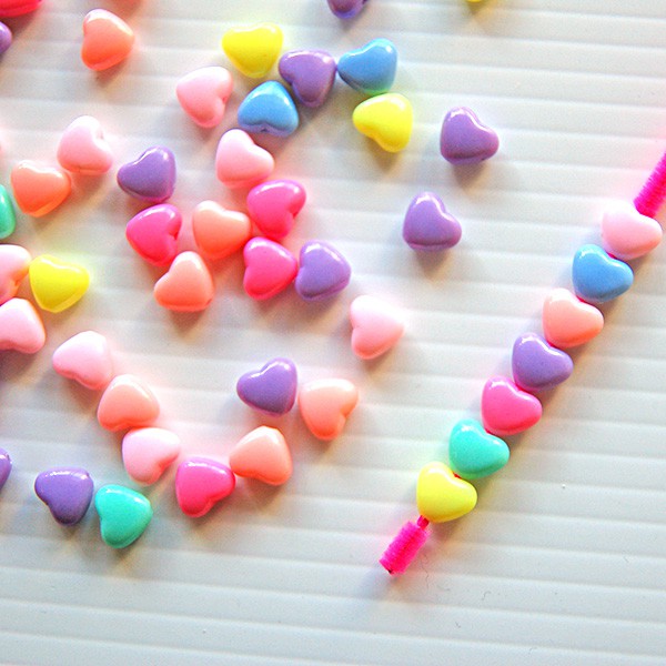 Charm tim pastel xỏ lỗ hai đầu A14/ Nguyên liệu làm Resin