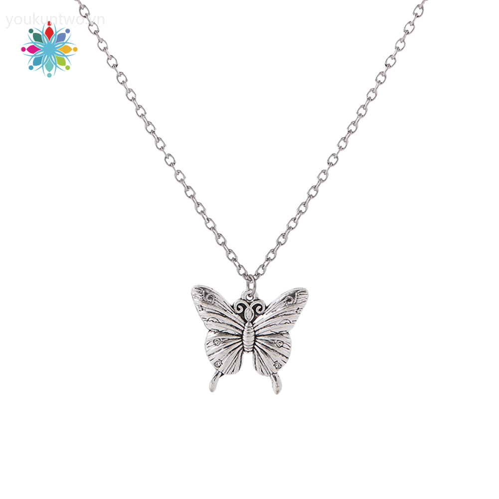 BUTTERFLY vòng cổ Mạ Bạc Mặt Hình Bướm Thời Trang Cho Nữ 2020 YKTO