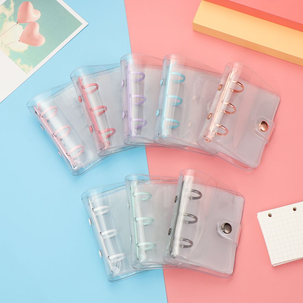 Sổ tay mini 3 lỗ bìa còng trong suốt đơn giản tiện dụng