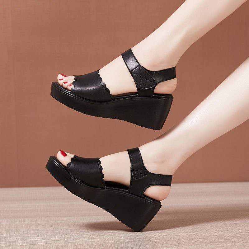 Giày sandal nữ cắt quai cá tính phong cách Hàn Quốc cao 6cm S120