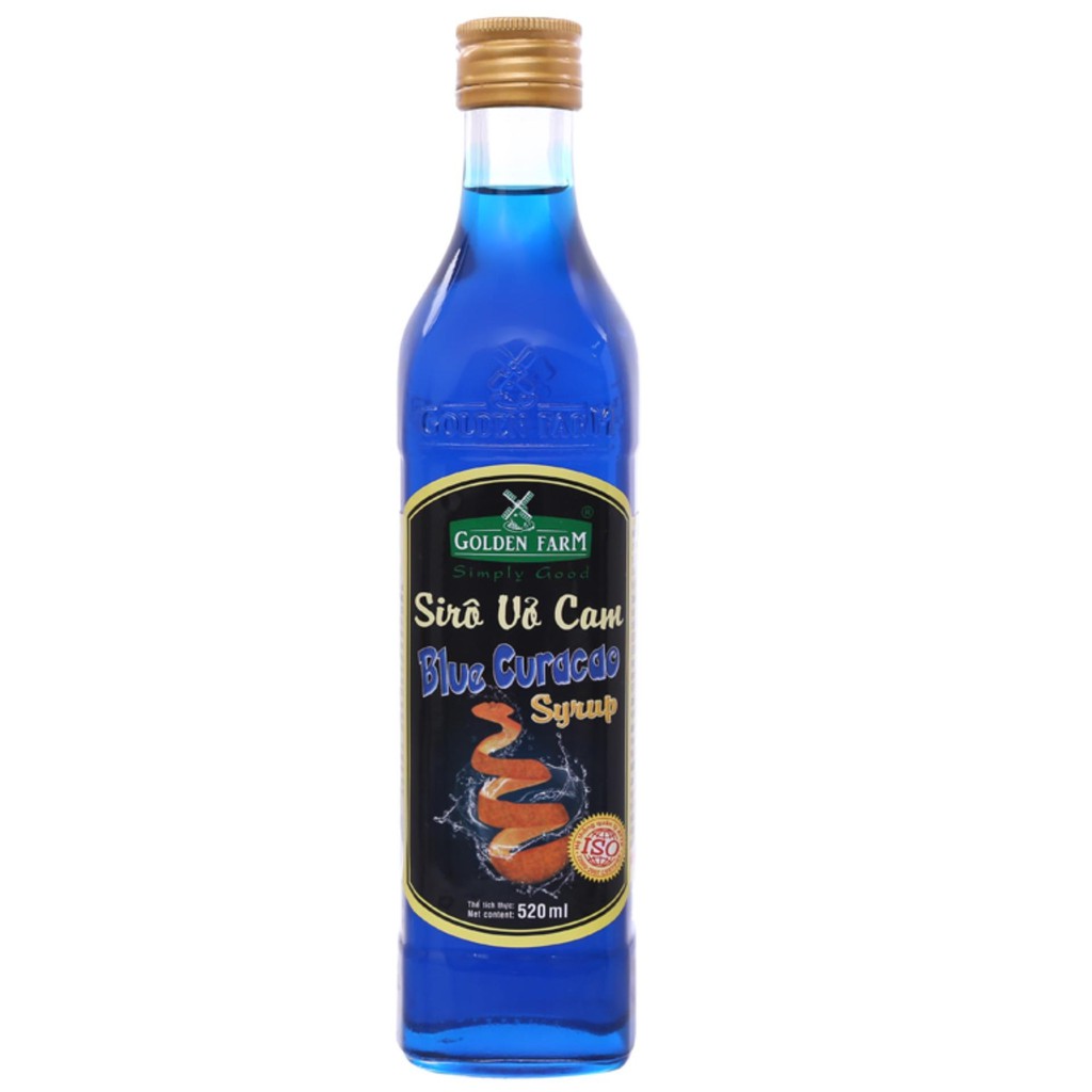 Syrup Golden Farm Vỏ Cam (Blue Curacao Syrup) 520 ml - SGF023