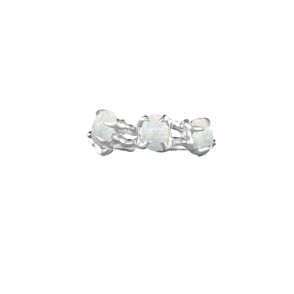 Bộ Nhẫn Đá opal Phong Cách Hàn Quốc Có Thể Điều Chỉnh Kích Cỡ