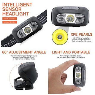 Đèn led cảm biến đội đầu siêu sáng kèm sạc tích điện đa năng