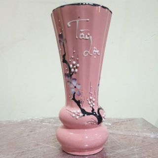 Bình bông sứ Bát Tràng Việt Nam màu hồng