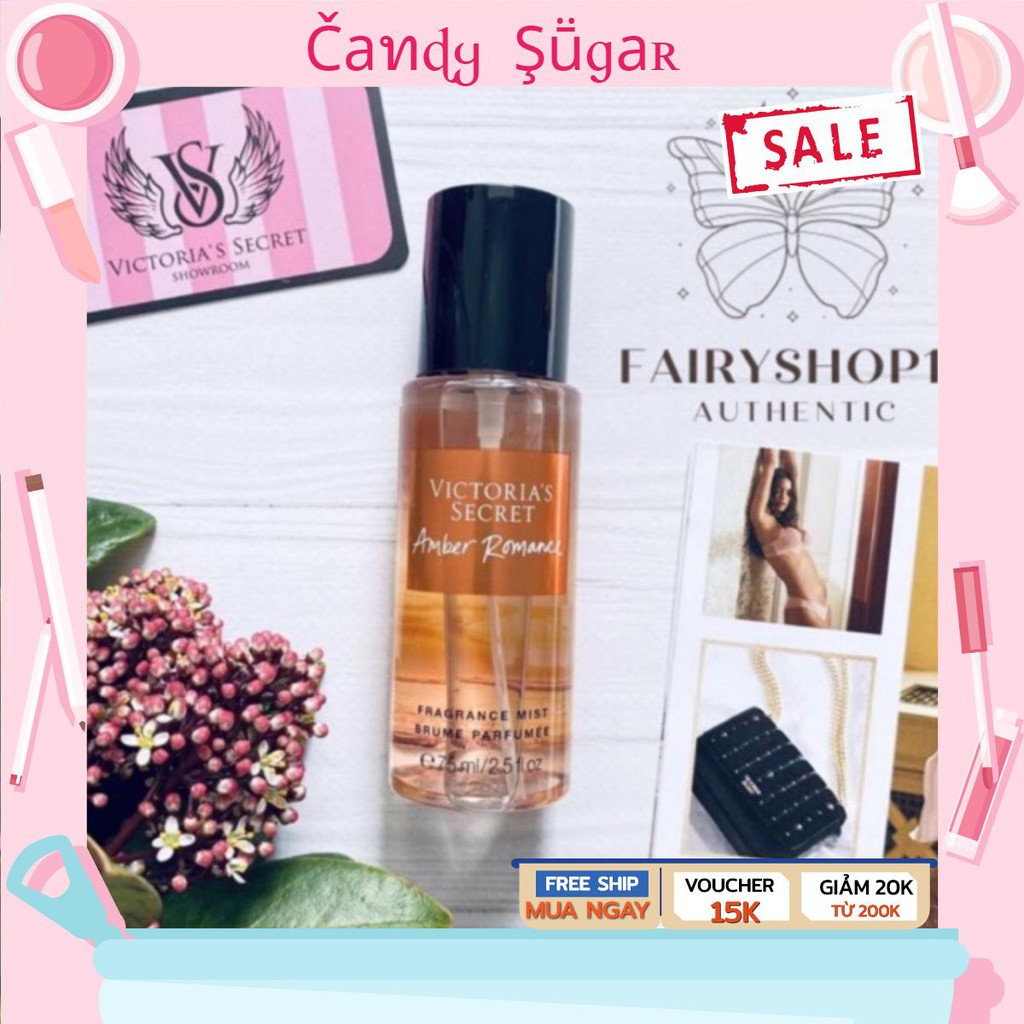 +𝐅𝐮𝐥𝐥𝐬𝐢𝐳𝐞+ Xịt Thơm Body Victoria’s Secret 𝐀𝐦𝐛𝐞𝐫 𝐑𝐨𝐦𝐚𝐧𝐜𝐞 75ml NEW