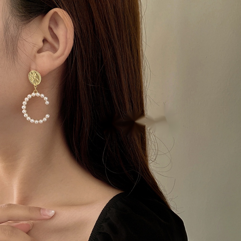 MOCHASHUKhuyên Tai Mạ Bạc Đính Ngọc Trai Nhân Tạo Phong Cách Hàn Quốc 925