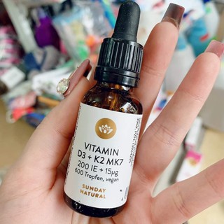 DATE MỚI - Vitamin D3 K2 MK7 Sunday Natural 20ml Nội Địa Đức - HÀNG CHÍNH HÃNG