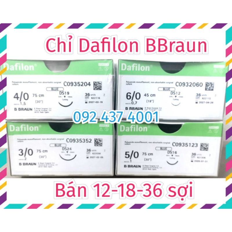Chỉ DAFILON BBraun 3,4,5,6. Chỉ Nylon không tan.