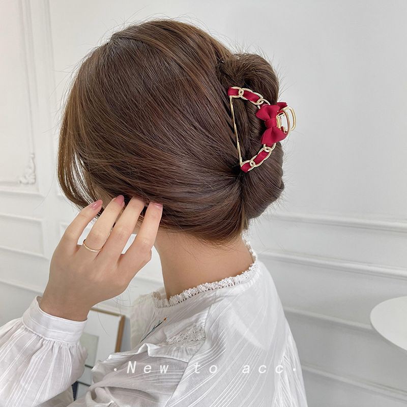 Kẹp tóc nơ mạ vàng - Cột tóc nơ phòng cách Hàn Quốc dễ thương ZAZA N008