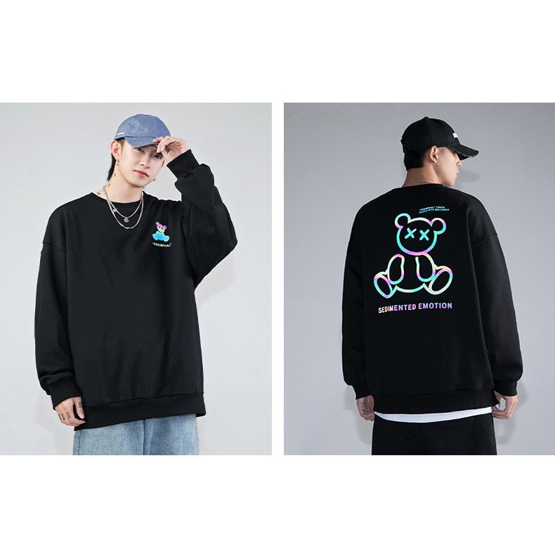 Áo Sweater nỉ ❤️Áo nỉ Ulzzang phản quang unisex nam nữ trần bông Gấu Sedi - AS91 | BigBuy360 - bigbuy360.vn