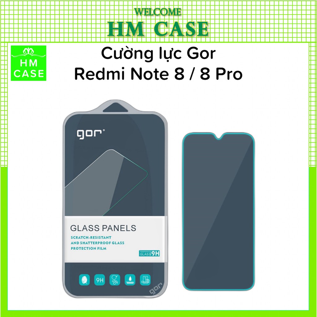 Bộ 2 cường lực Gor Redmi Note 8 / Note 9 / Note 9s / Note 9 Pro Redmi Note 8 Pro / Redmi 9T không full màn hình cao cấp