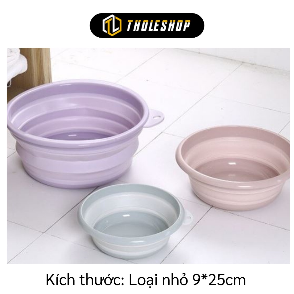 Thau Gấp Gọn - Chậu Xếp Gọn Rửa Mặt Không Chiếm Diện Tích, Có Lỗ Treo Lên 5809