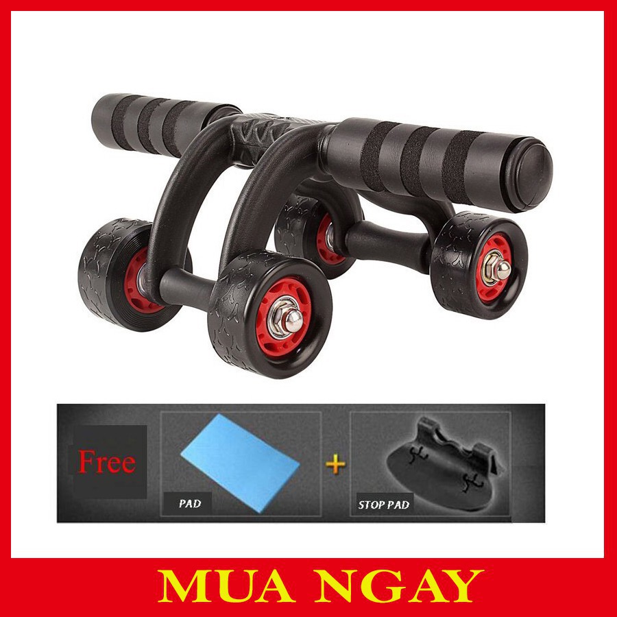Con Lăn Tập Cơ Bụng 4 Bánh - Cam Kết Giao Đủ Bộ Như Hình
