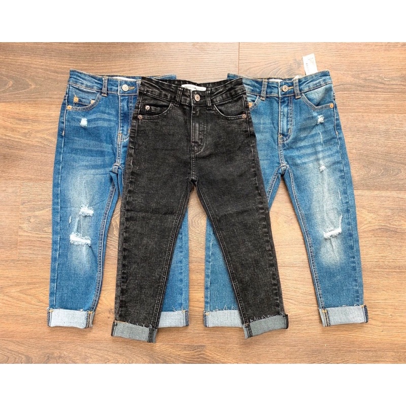 Quần bò cho bé 5-12 tuổi màu xanh,đen dáng skinny