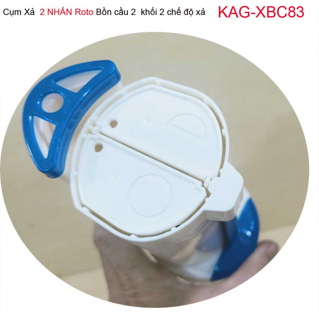 Cụm xả bồn cầu 2 khối Roto KAG-XBC83, cột xả bàn cầu 2 nhấn két rời, xả nước bàn cầu két rời 2 nhấn êm xả tốt