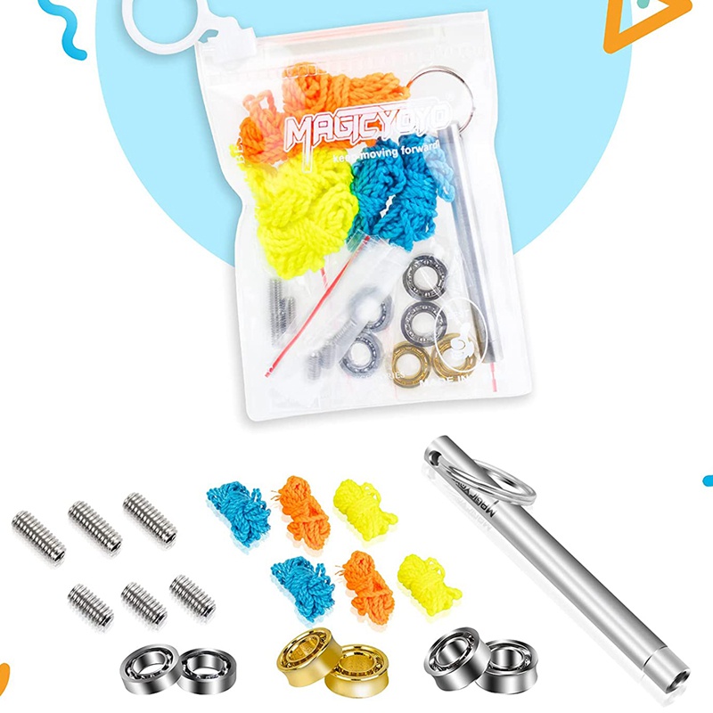 Bộ vòng bi yoyo hoàn thiện 10 Bóng không nhạy+Vòng bi yoyo+Dụng cụ gỡ vòng bi+6 Dây yoyo+ 6 Trục yoyo